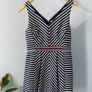 Maeve for Anthropologie navy striped dress